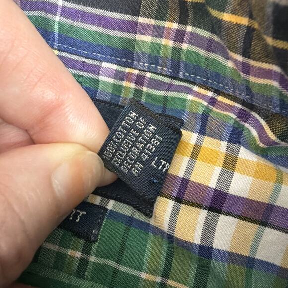 Ralph Lauren Mens Large Cotton Classic Fit Shirt Long Sleeve Plaid Button Front - Picture 8 of 11